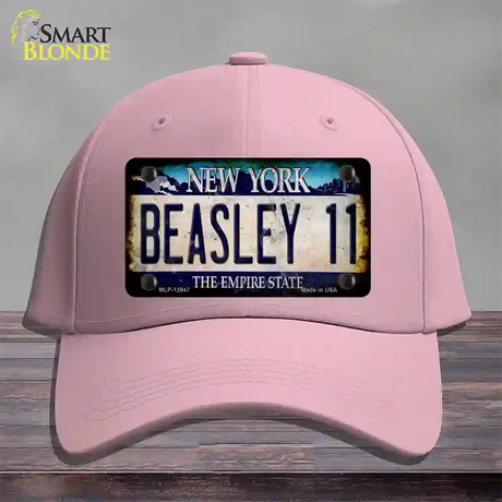 Beasley 11 New York Blue Novelty License Plate Hat Tag Cotton / Pink