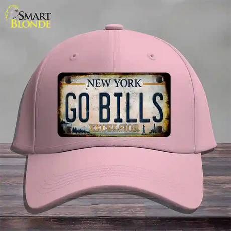 Go Bills New York White Novelty License Plate Hat Tag Cotton / Pink