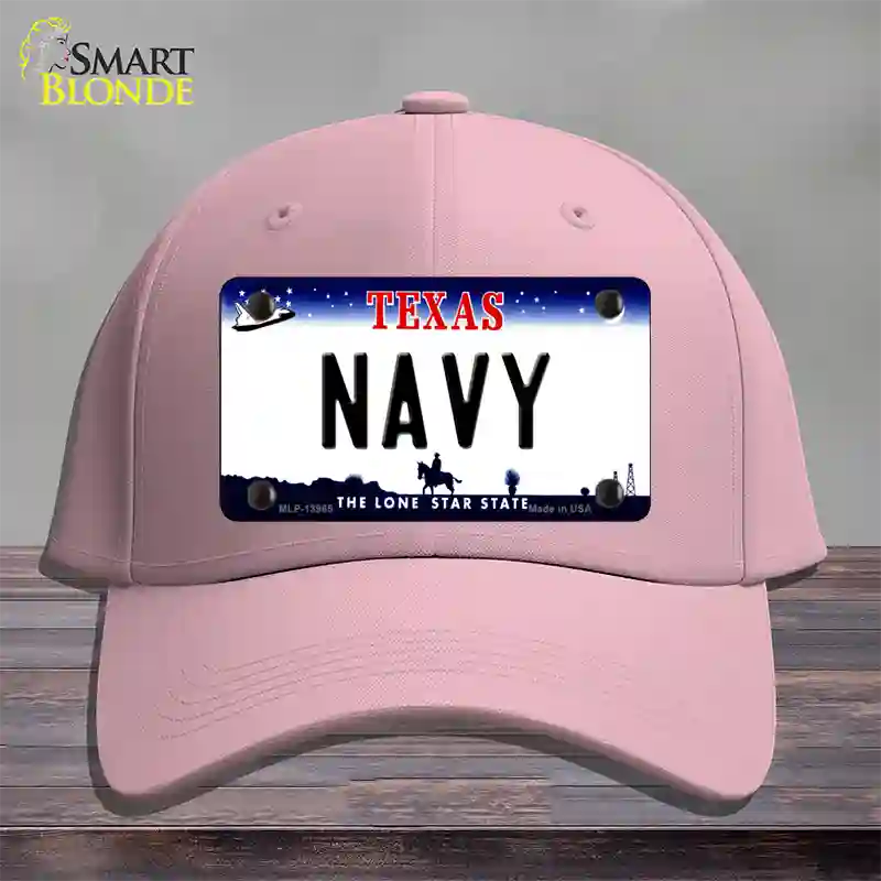 Texas Navy Novelty License Plate Hat Tag Cotton / Pink