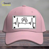 Paw Print Heart Beat Novelty License Plate Hat Tag Cotton / Pink