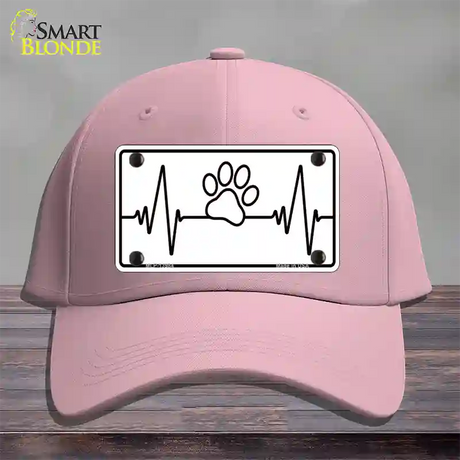 Paw Print Heart Beat Novelty License Plate Hat Tag Cotton / Pink