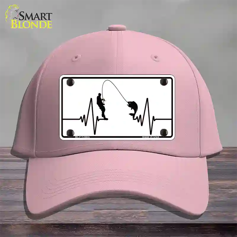 Fishing Heart Beat Novelty License Plate Hat Tag Cotton / Pink