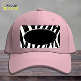 Black White Zebra Center Oval Novelty License Plate Hat Cotton / Pink