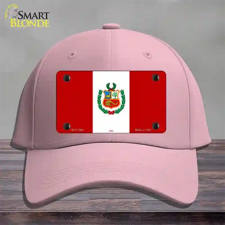 Peru Flag Novelty License Plate Hat Cotton / Pink