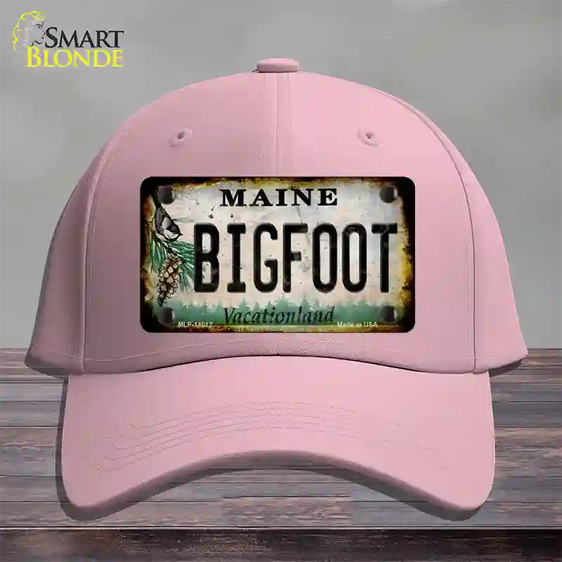 Bigfoot Maine Novelty License Plate Hat Tag Cotton / Pink