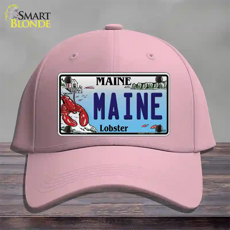 Maine Lobster Novelty License Plate Hat Cotton / Pink