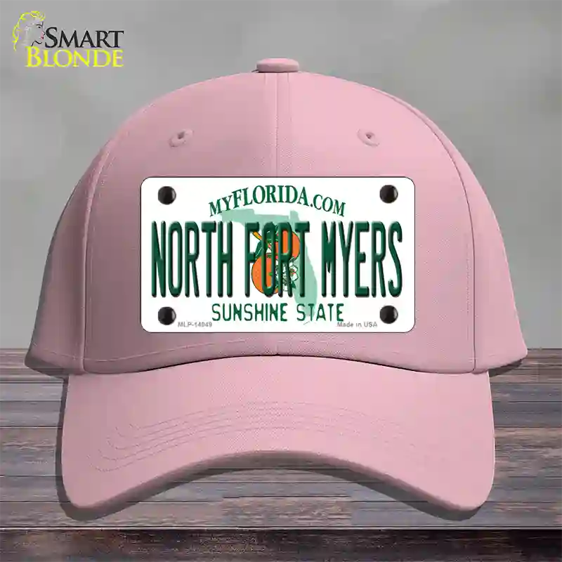 North Fort Myers Florida Novelty License Plate Hat Cotton / Pink