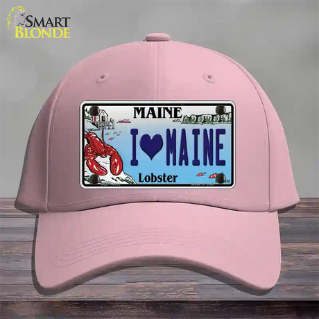 I Heart Maine Lobster Novelty License Plate Hat Cotton / Pink