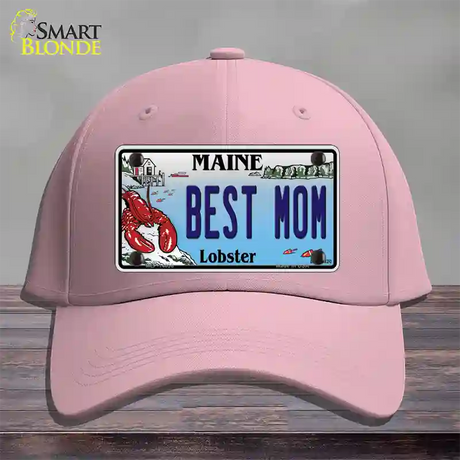 Best Mom Maine Lobster Novelty License Plate Hat Cotton / Pink