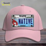 Native Maine Lobster Novelty License Plate Hat Cotton / Pink