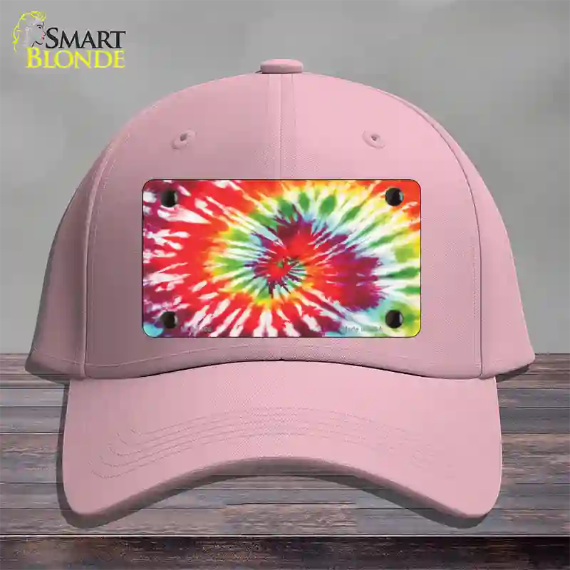 Red Swirl Tie-Dye Novelty License Plate Hat Cotton / Pink