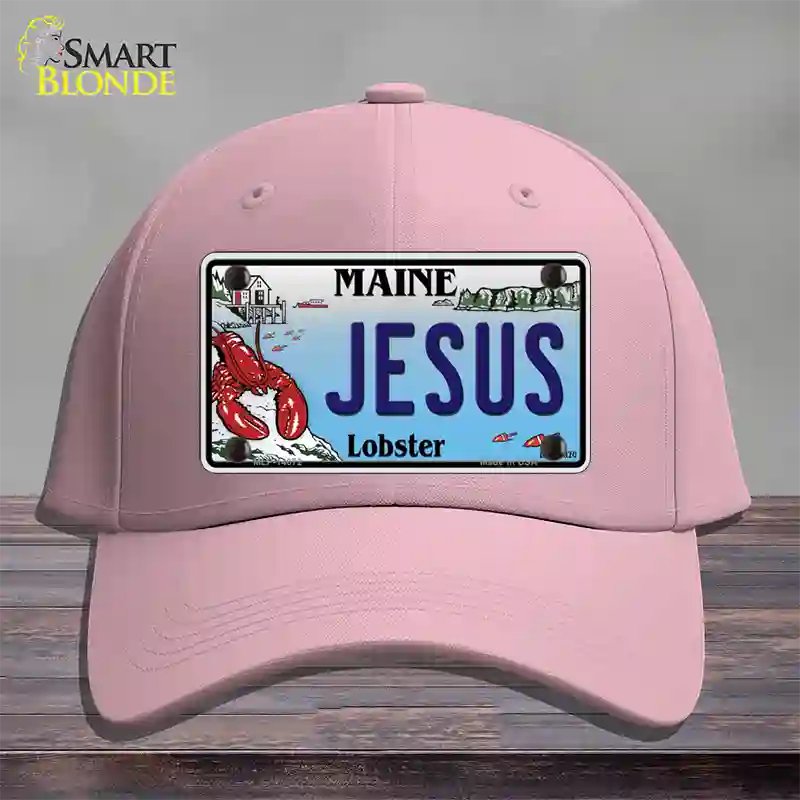 Jesus Maine Lobster Novelty License Plate Hat Cotton / Pink