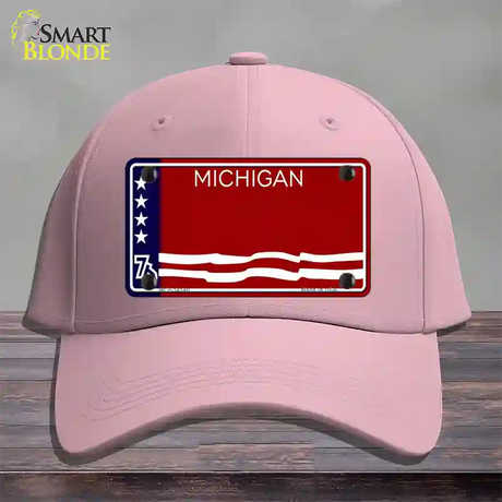 Michigan Bicentennial 76 State Blank Novelty License Plate Hat Cotton / Pink