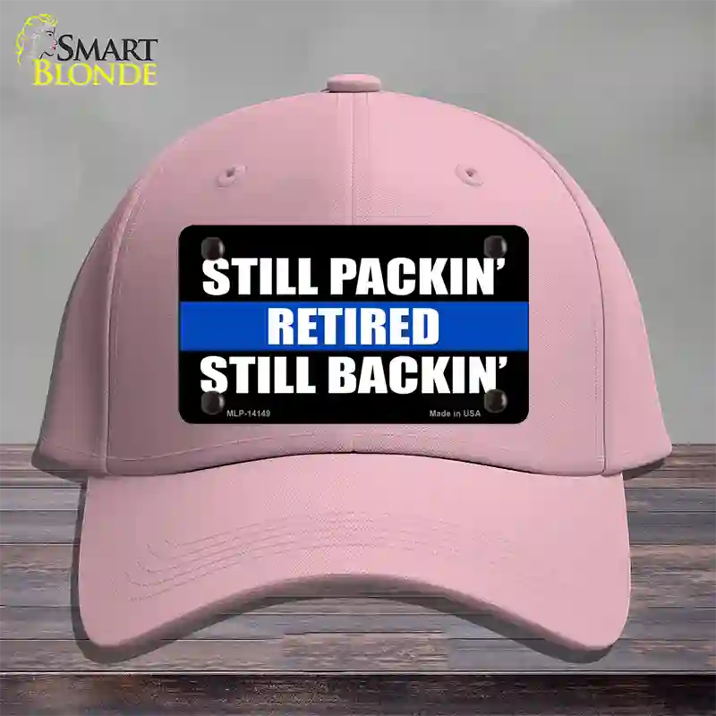 Still Packin Still Backin Police Line Novelty License Plate Hat Cotton / Pink