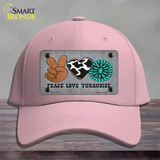 Peace Love Turquoise Novelty License Plate Hat Cotton / Pink