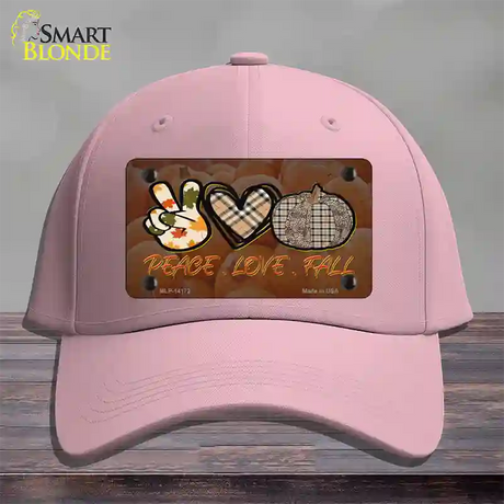 Peace Love Fall Novelty License Plate Hat Cotton / Pink