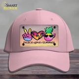 Peace Love Summer Novelty License Plate Hat Cotton / Pink