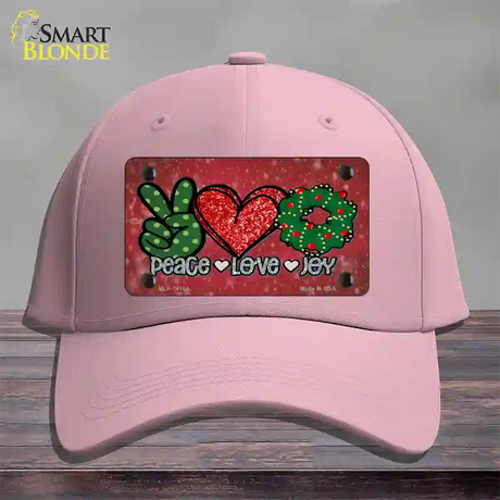 Peace Love Joy Novelty License Plate Hat Cotton / Pink