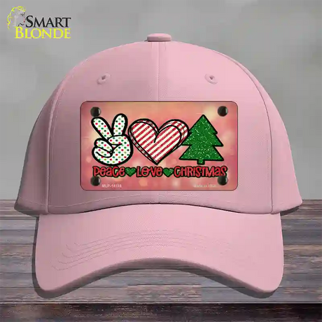 Peace Love Christmas Novelty License Plate Hat Cotton / Pink