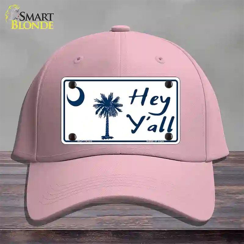 Hey Yall South Carolina Novelty License Plate Hat Cotton / Pink