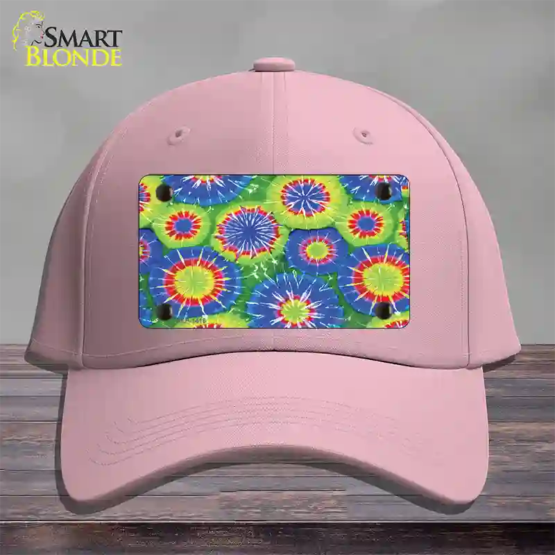 Blue Green Tie-Dye Novelty License Plate Hat Cotton / Pink