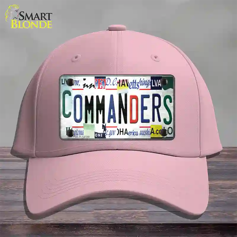 Commanders Strip Art Novelty License Plate Hat Cotton / Pink