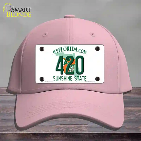 420 Florida Novelty License Plate Hat Cotton / Pink