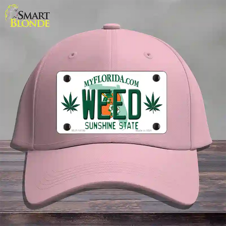 Weed Florida Novelty License Plate Hat Cotton / Pink