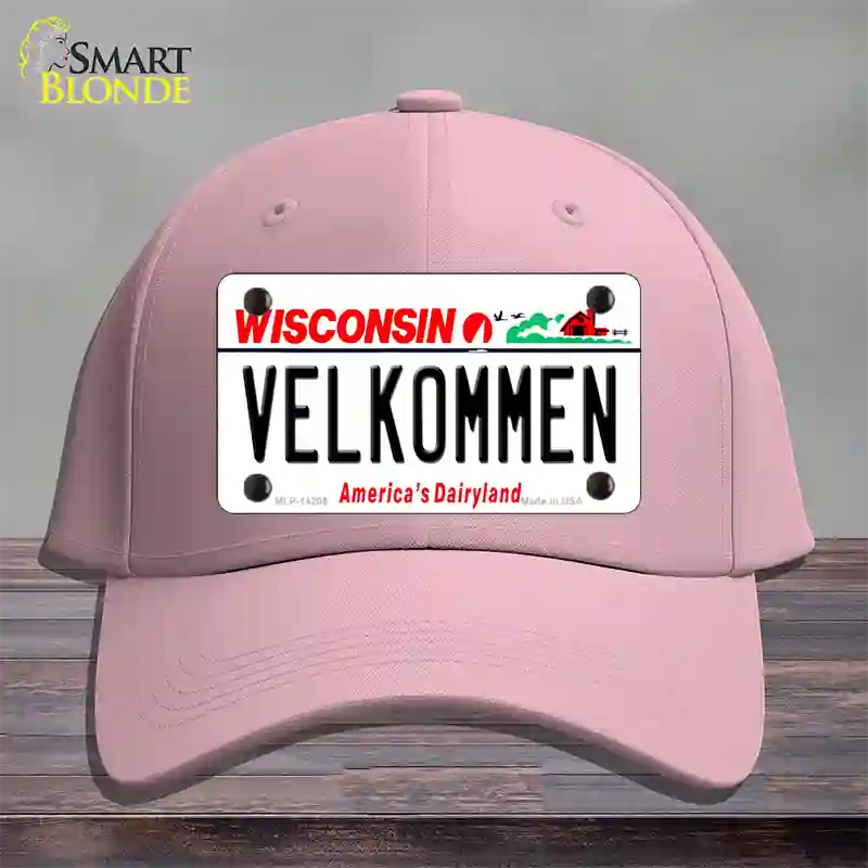 Velkommen Wisconsin Novelty License Plate Hat Cotton / Pink