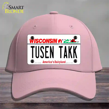 Tusen Takk Wisconsin Novelty License Plate Hat Cotton / Pink