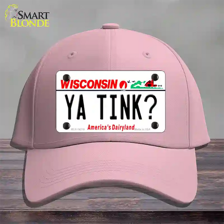 Ya Tink Wisconsin Novelty License Plate Hat Cotton / Pink