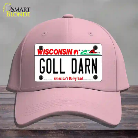 Goll Darn Wisconsin Novelty License Plate Hat Cotton / Pink