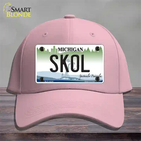 Skol Michigan Novelty License Plate Hat Cotton / Pink