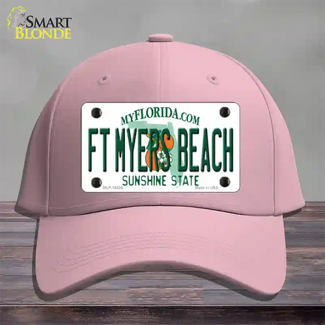 Florida FT Myers Beach Novelty License Plate Hat Cotton / Pink