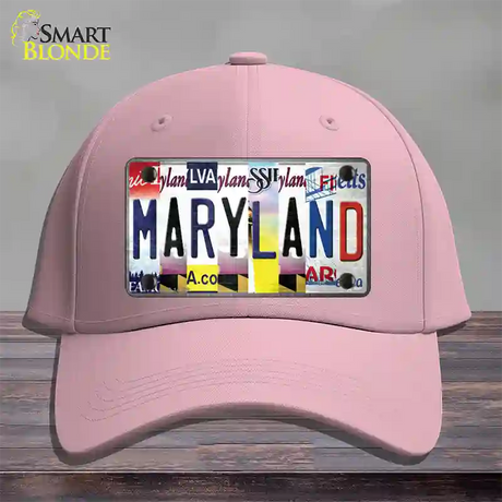 Maryland Strip Art Novelty License Plate Hat Cotton / Pink