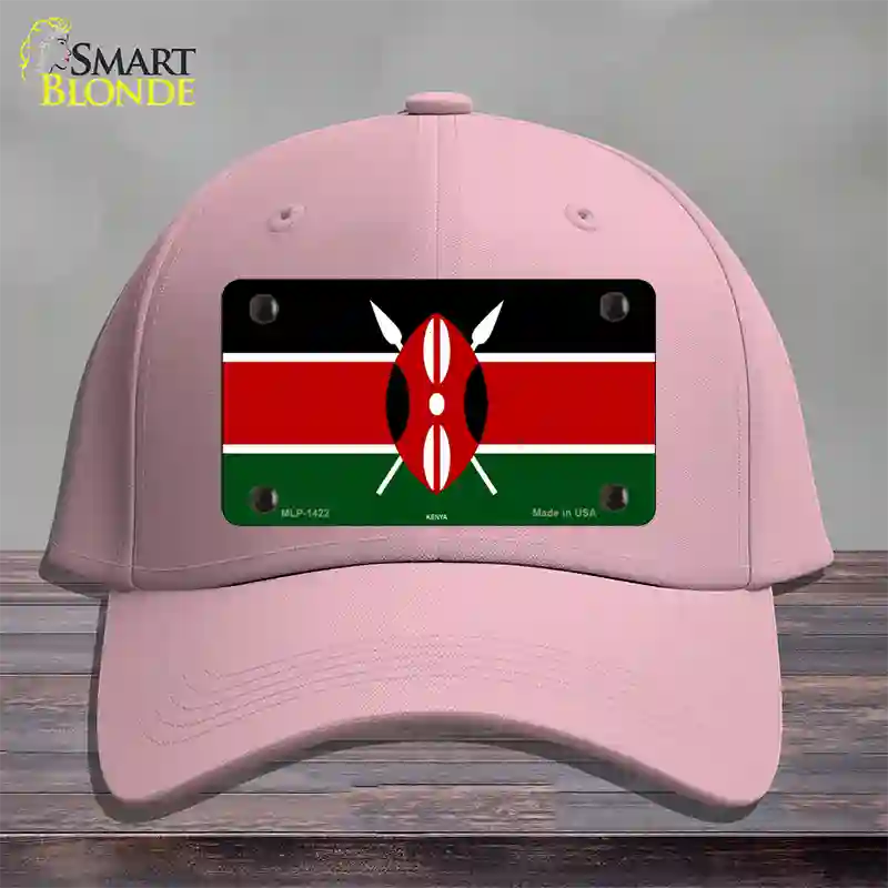 Kenya Flag Novelty License Plate Hat Cotton / Pink