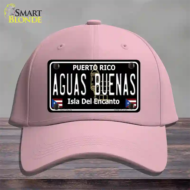 Aguas Buenas Puerto Rico Black Novelty License Plate Hat Cotton / Pink