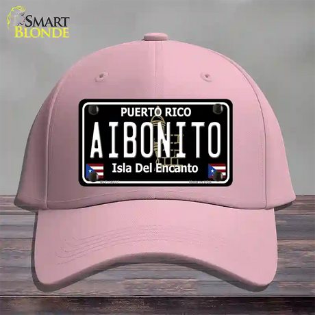 Aibonito Puerto Rico Black Novelty License Plate Hat Cotton / Pink