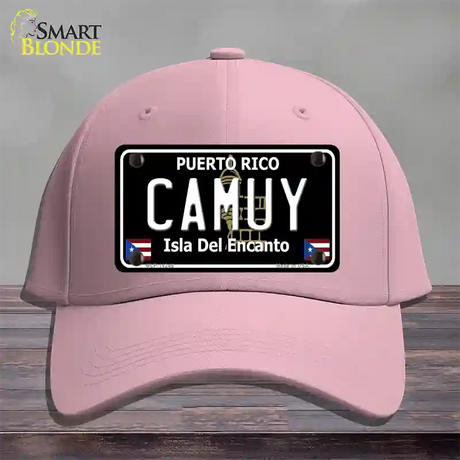 Camuy Puerto Rico Black Novelty License Plate Hat Cotton / Pink