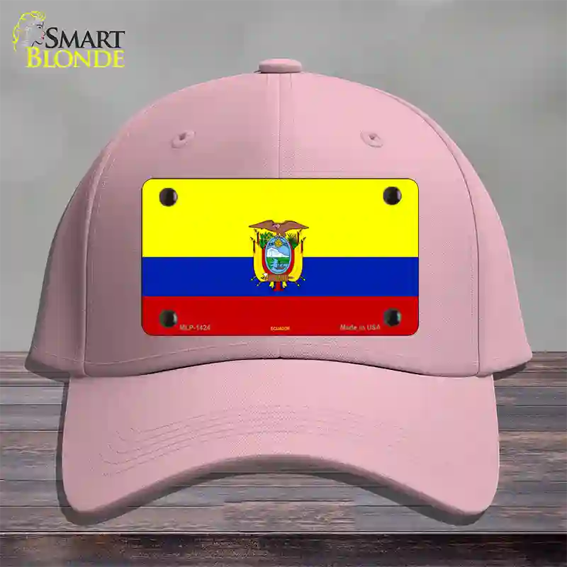 Ecuador Flag Novelty License Plate Hat Cotton / Pink