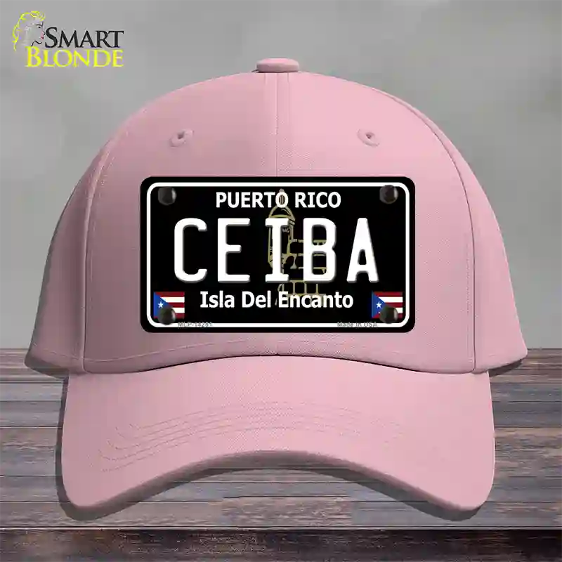 Ceiba Puerto Rico Black Novelty License Plate Hat Cotton / Pink