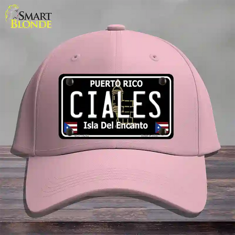 Ciales Puerto Rico Black Novelty License Plate Hat Cotton / Pink