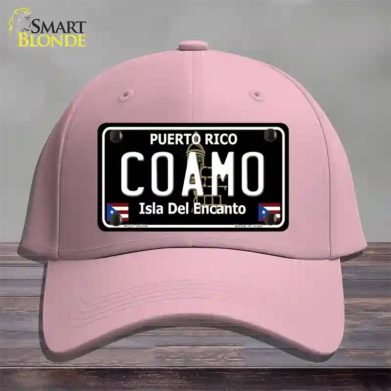 Coamo Puerto Rico Black Novelty License Plate Hat Cotton / Pink