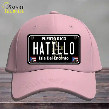 Hatillo Puerto Rico Black Novelty License Plate Hat Cotton / Pink