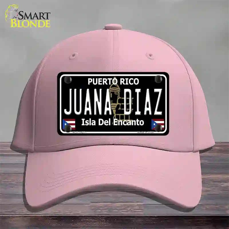 Juana Diaz Puerto Rico Black Novelty License Plate Hat Cotton / Pink