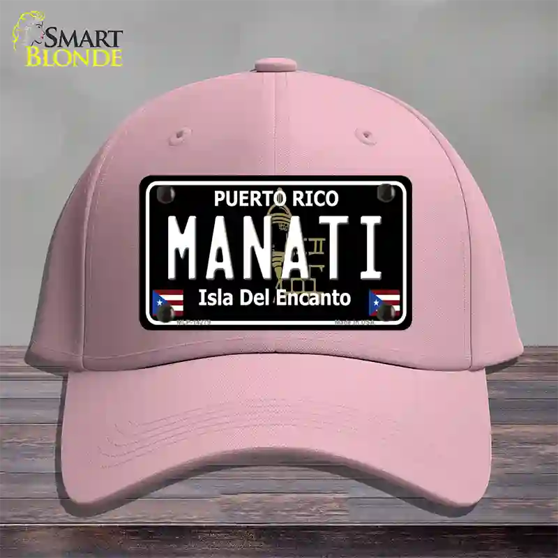 Manati Puerto Rico Black Novelty License Plate Hat Cotton / Pink