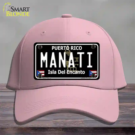 Manati Puerto Rico Black Novelty License Plate Hat Cotton / Pink