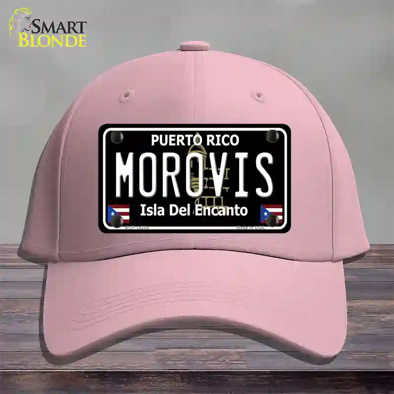 Morovis Puerto Rico Black Novelty License Plate Hat Cotton / Pink