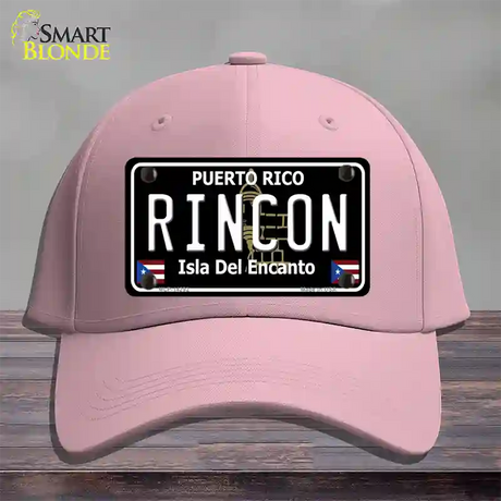 Rincon Puerto Rico Black Novelty License Plate Hat Cotton / Pink