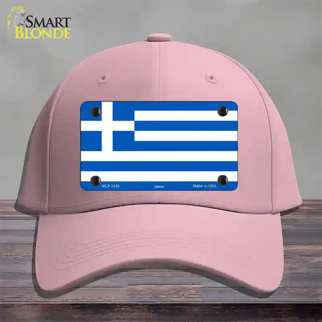 Greece Flag Novelty License Plate Hat Cotton / Pink